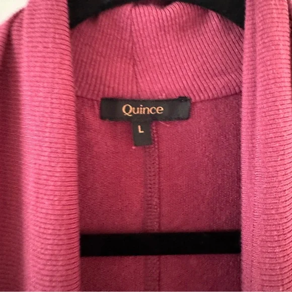Quince French Terry Modal Cardigan Rose Pink - Size Large Soft Lightweight Layer - Picture 6 of 9